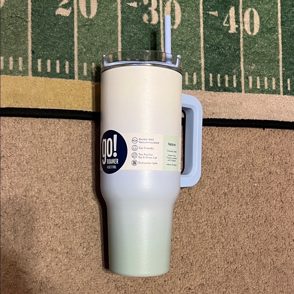 Go! Roamer Tall Travel Mug - Light Blue/White